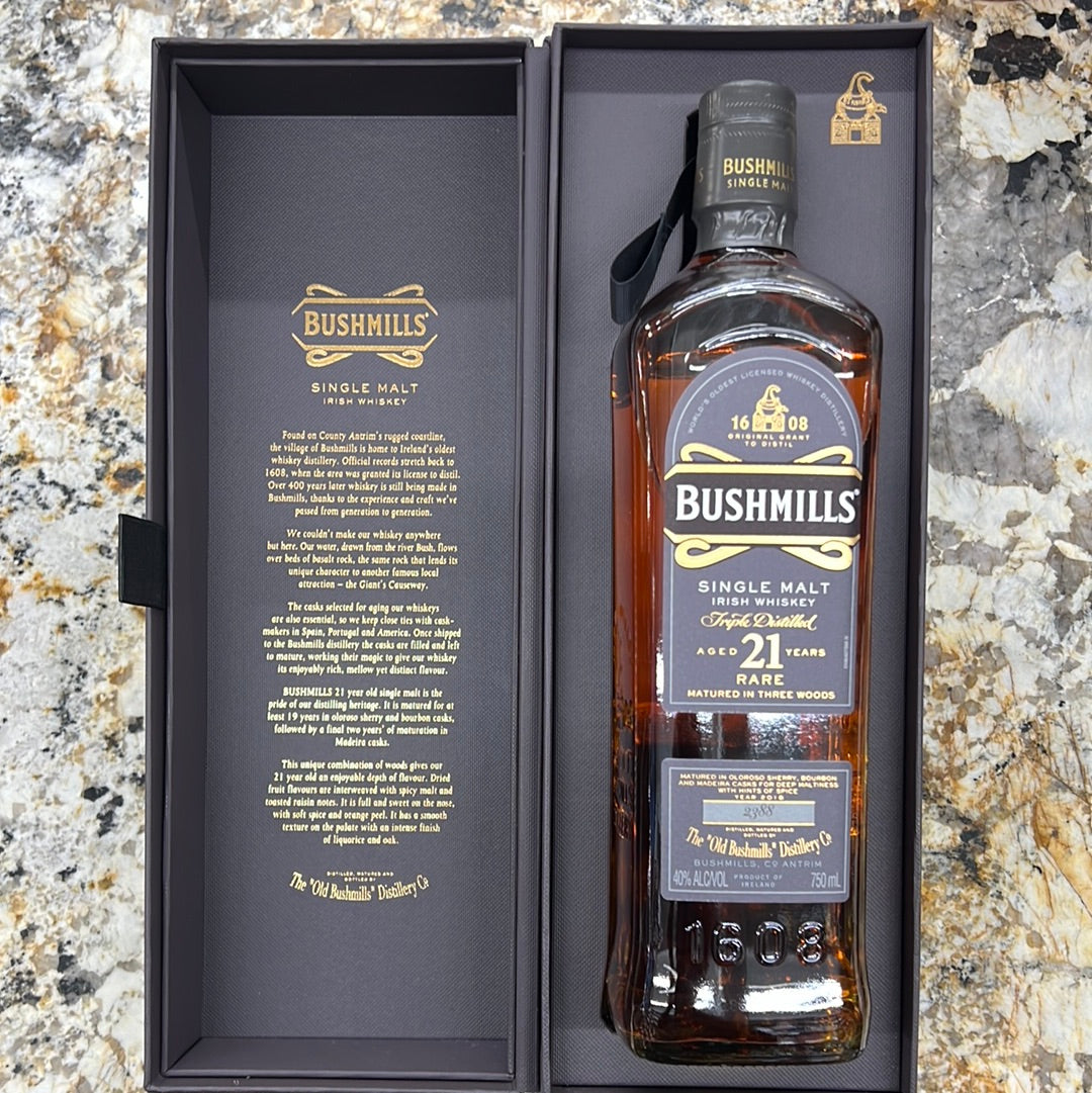 Bushmills 21-Year Single Malt Irish Whiskey, 750mL – Transpirits