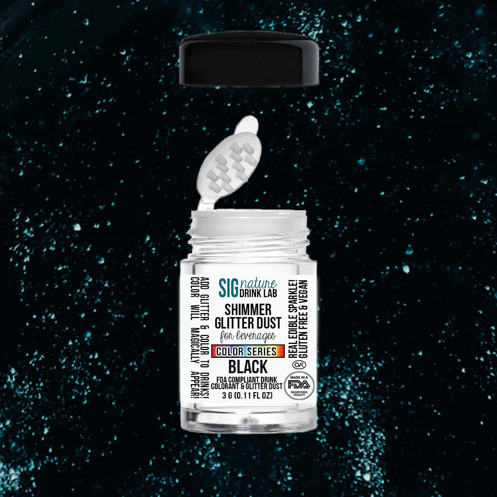 Shimmer Glitter™ Black Edible Dust for Cocktails, 3g – Transpirits