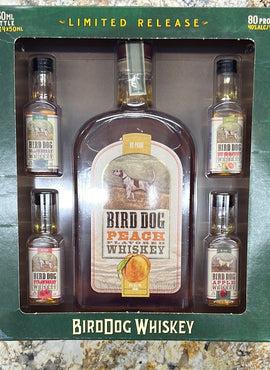 Bird Dog Peach Whiskey, 750ml Gift Set w/4 shots