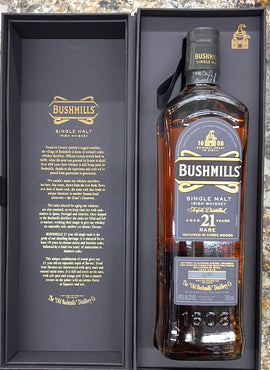 Bushmills 21-Year Single Malt Irish Whiskey, 750mL