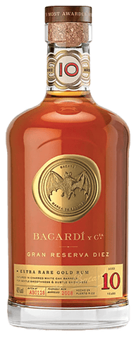 Bacardi Gran Reserva Diez "Aged 10 Years" Extra Rare Gold Rum, 750mL