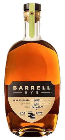 Barrell Cask Strength Rye Whiskey (Batch 002), 750mL