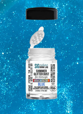 Shimmer Glitter™ Blue Edible Dust for Cocktails, 3g