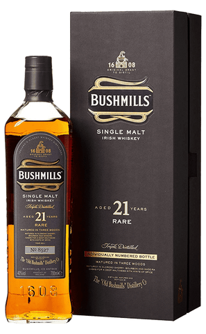 Bushmills 21-Year Single Malt Irish Whiskey, 750mL