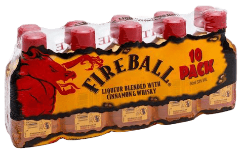 Fireball Cinnamon Whiskey Liqueur (10-pack), 50mL
