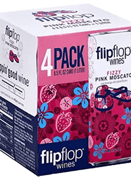 Flip Flop Fizzy Pink Moscato Wine, 4-pack (8.5oz)