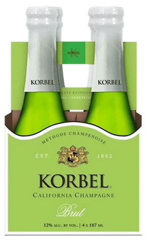 Korbel Brut Champagne 4-pack, (187mL)