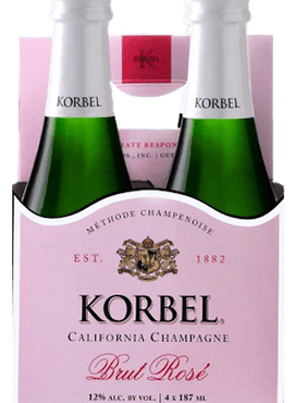 Korbel Brut Rose Champagne 4-pack, (187mL)