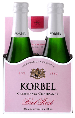 Korbel Brut Rose Champagne 4-pack, (187mL)