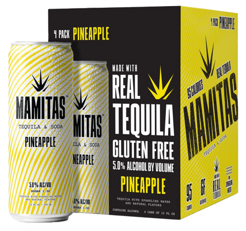 Mamitas Pineapple Tequila & Soda, 4-pack (12oz.)