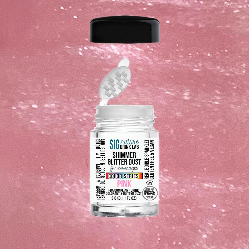 Shimmer Glitter™ Pink Edible Dust for Cocktails, 3g – Transpirits