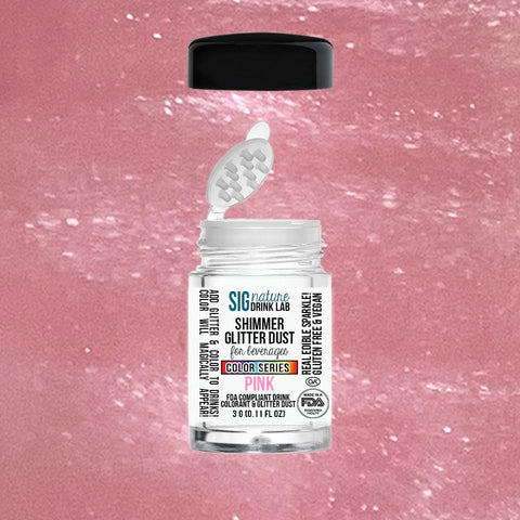 Shimmer Glitter™ Pink Edible Dust for Cocktails, 3g