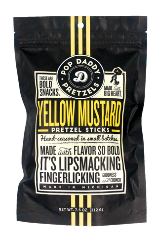 Pop Daddy Yellow Mustard Pretzels, 7.5 oz