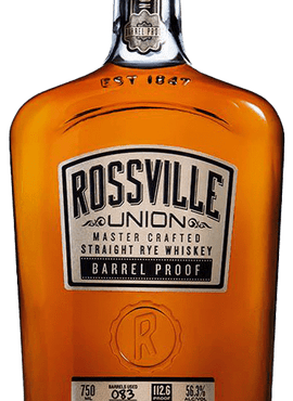 Rossville Union Barrel Proof Straight Rye Whiskey, 750mL