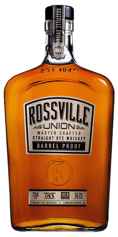 Rossville Union Barrel Proof Straight Rye Whiskey, 750mL