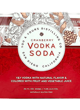 You & Yours Cranberry Vodka Soda, 4-pack (12oz.)